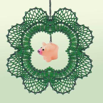 Preview: 637 Bastelset Anhänger "Schweinchen im Glück"